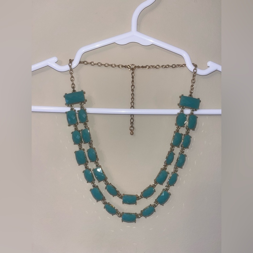 Three-Strand Turquoise Statement Necklace - Women Jewelry